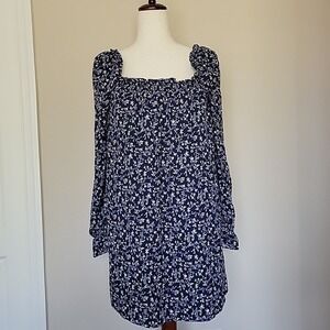 Reformation Hedson Mini Dress Womens M Floral Romantic Fem Square Neck Ruffles
